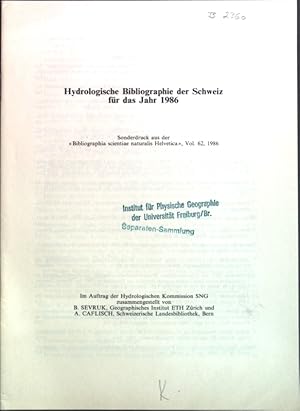 Seller image for Hydrologische Bibliographie der Schweiz fr das Jahr 1986; for sale by books4less (Versandantiquariat Petra Gros GmbH & Co. KG)