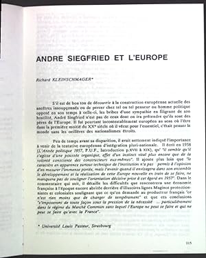 Immagine del venditore per Andre Siegfried et l'Europe; venduto da books4less (Versandantiquariat Petra Gros GmbH & Co. KG)