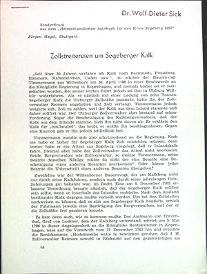 Seller image for Zollstreitereien um Segeberger Kalk; for sale by books4less (Versandantiquariat Petra Gros GmbH & Co. KG)