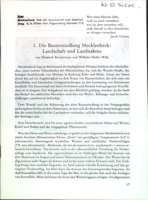 Seller image for Die Bauernsiedlung Mecklenbeck: Landschaft und Landnahmen; for sale by books4less (Versandantiquariat Petra Gros GmbH & Co. KG)