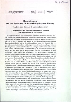 Imagen del vendedor de Hangneigungen und ihre Bedeutung fr Landschaftspflege und Planung; a la venta por books4less (Versandantiquariat Petra Gros GmbH & Co. KG)