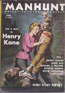 Imagen del vendedor de MANHUNT Detective Story Monthly: June 1954 a la venta por Books from the Crypt