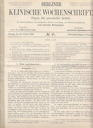 Ueber Lumbalpunction. IN: Berl. klin. Wschr., 1895, 41, S. 879-891, Br.