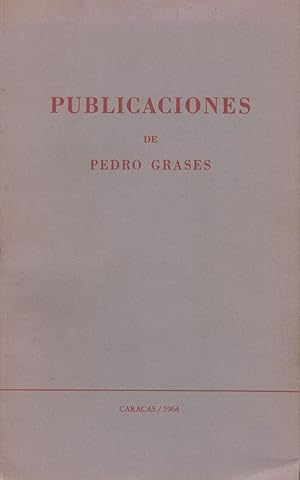 Seller image for Publicaciones de Pedro Grases for sale by Kaaterskill Books, ABAA/ILAB