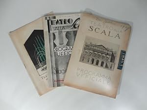 Tre programmi di concerti classica e lirica al Teatro alla Scala datati fra 1928 e 1933