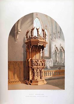 Pulpit - Carved Oak - Chaire de Chêne by Goyer Frères, Louvain, Belgique.