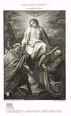 Giovanni Battista Crespi. Christus, Petrus und Paulus. Gemälde der lombardischen Schule. Original...