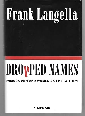 Imagen del vendedor de Dropped Names ( Famous Men And Women As I Knew Them ) a la venta por Thomas Savage, Bookseller