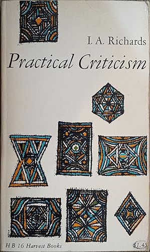 Seller image for Practical Criticism: A Study of Literary Judgment (Harvest Books) for sale by The Book House, Inc.  - St. Louis