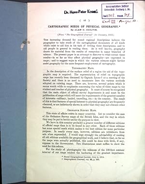 Bild des Verkufers fr Cartographic needs of physical geography; zum Verkauf von books4less (Versandantiquariat Petra Gros GmbH & Co. KG)