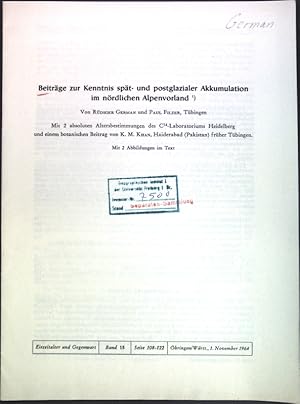 Imagen del vendedor de Beitrge zur Kenntnis spt- und postglazialer Akkumulation im nrdlichen Alpenvorland; a la venta por books4less (Versandantiquariat Petra Gros GmbH & Co. KG)