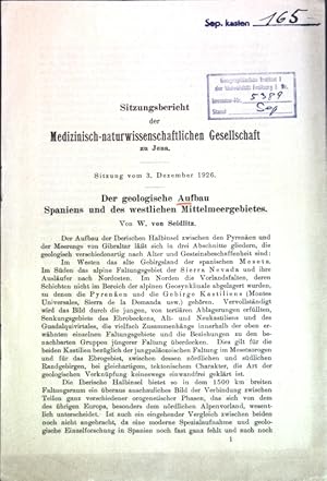 Seller image for Der geologische Aufbau Spaniens und des westlichen Mittelmeergebietes; for sale by books4less (Versandantiquariat Petra Gros GmbH & Co. KG)