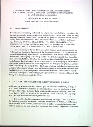 Imagen del vendedor de Determinanten und Auswirkungen der Arbeitsmigration auf die Bevlkerungs-, Siedlungs- und Wirtschaftsstruktur im lndlichen Raum Galiciens; a la venta por books4less (Versandantiquariat Petra Gros GmbH & Co. KG)