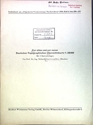 Bild des Verkufers fr Zur alten und zur neuen Deutschen Topographischen bersichtskarte 1:200.000; zum Verkauf von books4less (Versandantiquariat Petra Gros GmbH & Co. KG)