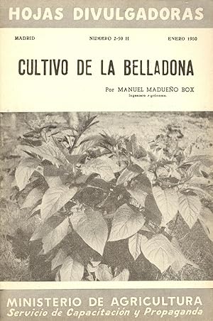 Image du vendeur pour CULTIVO DE LA BELLADONA mis en vente par Libreria 7 Soles