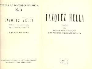 Seller image for VAZQUEZ MELLA for sale by Libreria 7 Soles