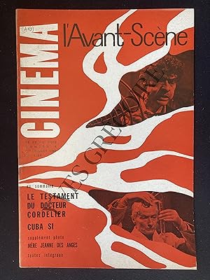 L'AVANT-SCENE CINEMA-N°6-15 JUILLET 1961-LE TESTAMENT DU DOCTEUR CORDELIER-CUBA SI-MERE JEANNE DE...