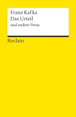 Seller image for Das Urteil und andere Prosa. for sale by Modernes Antiquariat an der Kyll