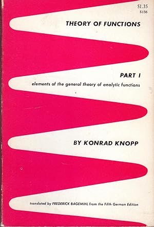 Immagine del venditore per Theory of Functions Volume 1: Part One Elements of the General Theory of Analytic Functions venduto da Dorley House Books, Inc.