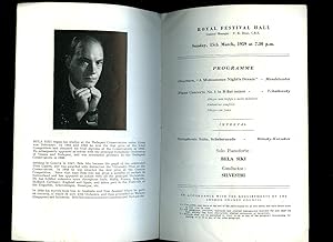Seller image for Masterworks Series London Philharmonic Orchestra Playing Piano Concerto No. 1 in B flat minor by Tchaikovsky and Symphonic Suite, Scheherazade by Rimsky-Korsakov: Souvenir Theatre Programme Performed at Royal Festival Hall, London for sale by Little Stour Books PBFA Member