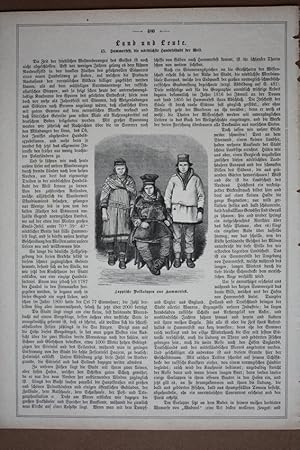 Lappische Volkstypen aus Hammerfest, Holzstich um 1881 mit Text, Blattgröße: 30,5 x 22 cm, reine ...