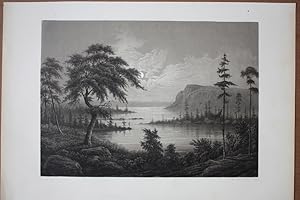 Saggat - Träsk in Lappland, Lithographie um 1880, Blattgröße: 25 x 35 cm, reine Bildgröße: 21 x 2...