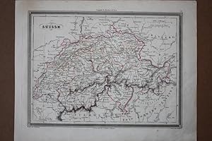 Suisse, Tyrol, Valais, genzkolorierter Stahlstich um 1850, Blattgröße: 23,8 x 30,5 cm, reine Bild...