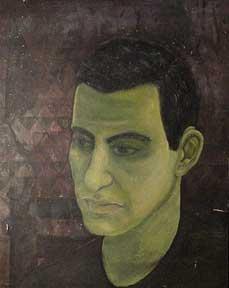 Portrait of a green faced Man.