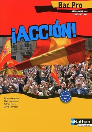 ¡ acción ! espagnol ; bac pro 3 ans ; niveau A2-B1 ; livre de l'élève (édition 2009)