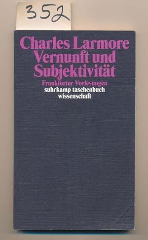 Bild des Verkufers fr Vernunft und Subjektivitt - Frankfurter Vorlesungen zum Verkauf von Buchhandlung Lutz Heimhalt