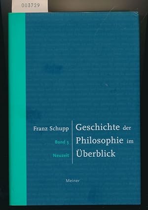 Bild des Verkufers fr Geschichte der Philosophie im berblick Bd. 3 - Neuzeit zum Verkauf von Buchhandlung Lutz Heimhalt