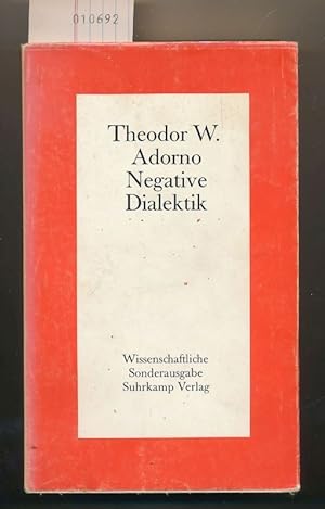 Bild des Verkufers fr Negative Dialektik - Wissenschaftliche Sonderausgabe zum Verkauf von Buchhandlung Lutz Heimhalt