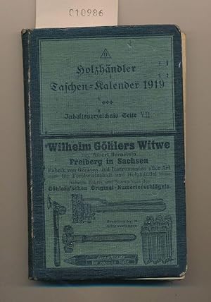 Holzhändler Taschen-Kalender Taschenkalender 1919