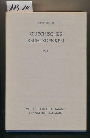 Bild des Verkufers fr Griechisches Rechtsdenken 4-1 - Platon Frhdialoge und Politeia zum Verkauf von Buchhandlung Lutz Heimhalt