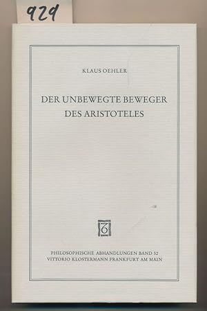 Bild des Verkufers fr Der unbewegte Beweger des Aristoteles - Philosophische Abhandlungen Bd. 52 zum Verkauf von Buchhandlung Lutz Heimhalt