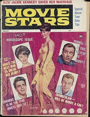 Immagine del venditore per Movie Stars: Vol. 15, No. 6 (October 1962): Natalie Wood, Jackie Kennedy, Elizabeth Taylor, Pernell Roberts, Vince Edwards, Richard Chamberlain, Eddie Fisher, Marlon Brando, Rock Hudson, Cary Grant, Gregory Peck, Michael Callan, Janet Leigh . venduto da Katsumi-san Co.