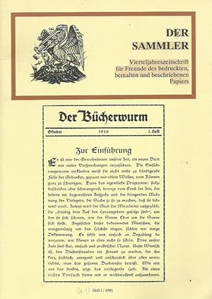 Image du vendeur pour Der Sammler. (Jahrgang 1), Heft 1, 1991. Vierteljahreszeitschrift fr Freunde des bedruckten, bemalten und beschriebenen Papiers. mis en vente par Antiquariat Carl Wegner