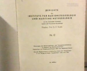 Bild des Verkufers fr Berichte des Instituts fr Radiometeorologie und Maritime Meteorologie an der Universitt Hamburg. Institut der Fraunhofer Gesellschaft Nr. 12. zum Verkauf von Zellibooks. Zentrallager Delbrck