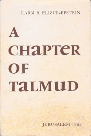 Bild des Verkufers fr A Chapter of Talmud zum Verkauf von Goulds Book Arcade, Sydney