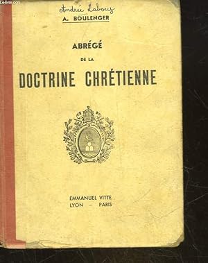 Seller image for ABREGE DE LA DOCTRINE CHRETIENNE - COURS MOYEN for sale by Le-Livre