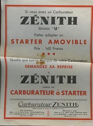 1 PUBLICITE : ZENITH "MODELE U"