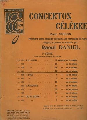 Seller image for CONCERTOS CELEBRES POUR VIOLON 29EME CONCERTO for sale by Le-Livre