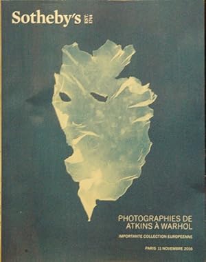 Immagine del venditore per Photographies de Atkins  Warhol : Importante collection europene 11 November 2016 venduto da San Francisco Book Company