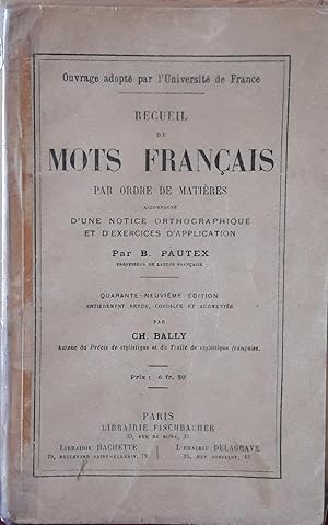 Recueil de mots français pr ordre de matières