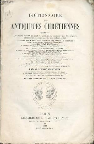 Bild des Verkufers fr DITIONNAIRE DES ANTIQUITES CHRETIENNES zum Verkauf von Le-Livre