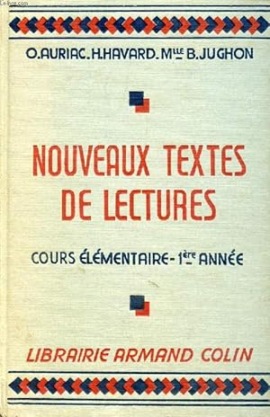 Seller image for NOUVEAUX TEXTES DE LECTURES, COURS ELEMENTAIRE, 1re ANNEE for sale by Le-Livre