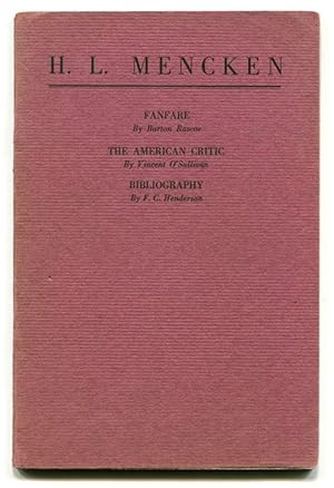 Immagine del venditore per H. L. MENCKEN: "Fanfare" by Burton Rascoe; "The American Critic" by Vincent O'Sullivan; and "Bibliography" by F.C. Henderson [Mencken] venduto da Quill & Brush, member ABAA