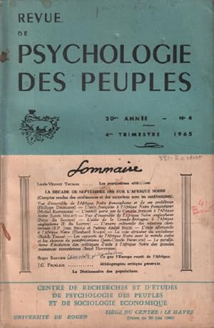 Revue de la psychologie des peuples / n° 4 / 1965