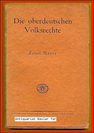 Imagen del vendedor de Die oberdeutschen Volksrechte. a la venta por Antiquariat Basler Tor