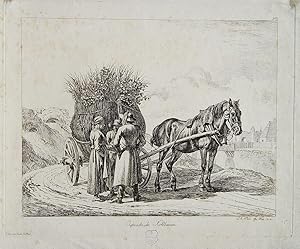 Seller image for Oestreichische Kohlbauern" (am Stadtgraben) originale Radierung/etching ca.17x21,5cm (Darstellung/Image size) auf Btten-Papier/laid paper (22x26,5cm) unterhalb der Darstellung betitelt und bezeichnet; Ferdinand Kettner Wien 1814 for sale by Kunsthandel & Antiquariat Magister Ru